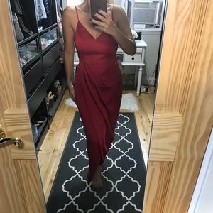Satin wrap fit and Flare maxi dress from Express